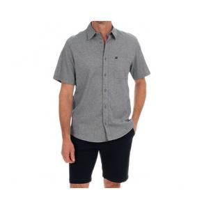 NEW FISH HIPPIE CO rumfront short sleeve shirt in washed black
